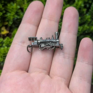 Vintage Silver Steam Train Charm Pendant - Image 2