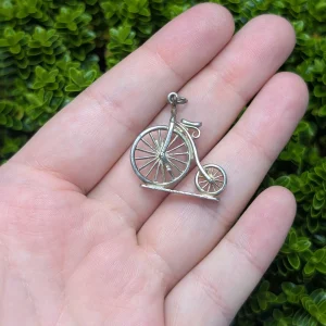 Vintage Sterling Silver Bicycle Charm, Big High Wheel - Image 6