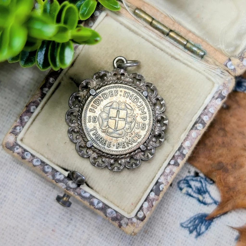 Vintage Silver Threepence Charm
