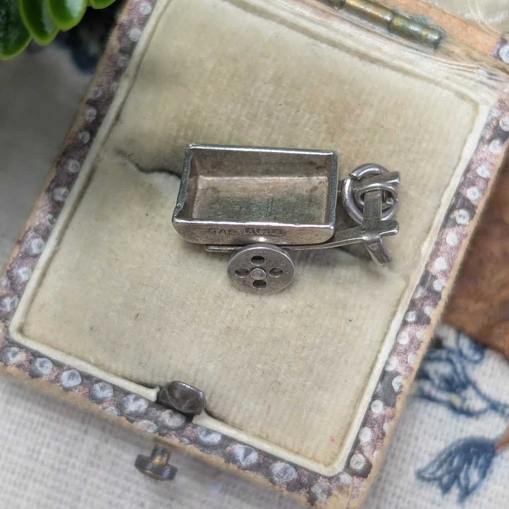 Vintage Sterling Silver Wagon Cart Charm