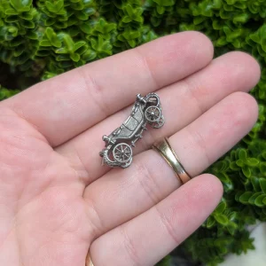 Vintage Sterling Silver Carriage Charm, Buggy Cart - Image 3