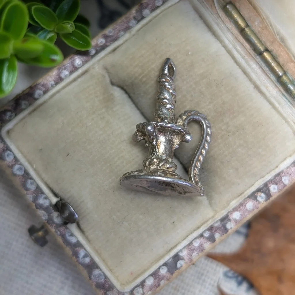 Vintage Sterling Silver Candlestick Charm