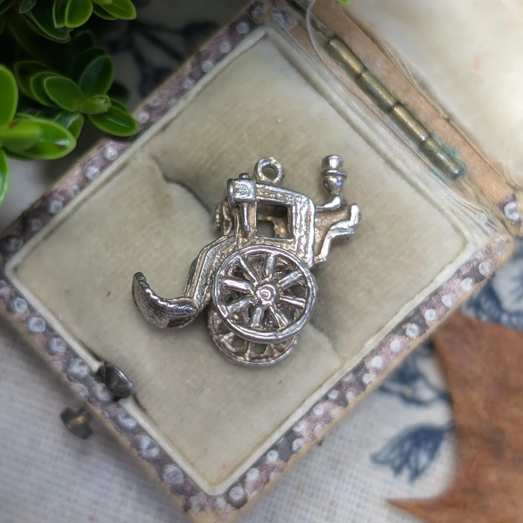 Vintage Sterling Silver Carriage Charm
