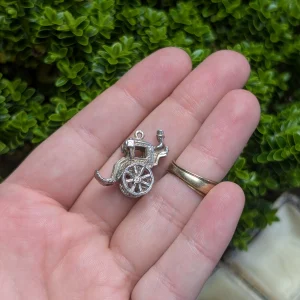 Vintage Sterling Silver Carriage Charm, Horseman - Image 2