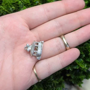 Vintage Sterling Silver Tram Carriage Charm, Opens - Image 6