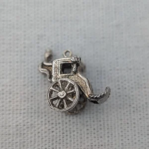 Vintage Sterling Silver Carriage Charm, Horseman - Image 6