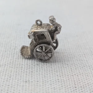 Vintage Sterling Silver Carriage Charm, Horseman - Image 4