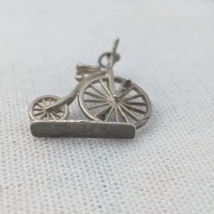 Vintage Sterling Silver Bicycle Charm, Big High Wheel - Image 4