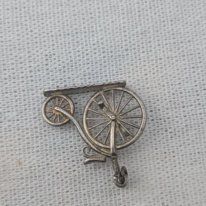 Vintage Sterling Silver Bicycle Charm, Big High Wheel - Image 3