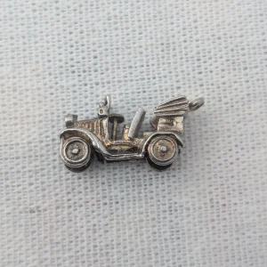 Vintage Silver Convertible Charm, Car Vehicle - Image 3