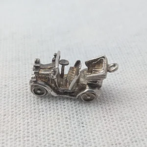 Vintage Silver Convertible Charm, Car Vehicle - Image 5