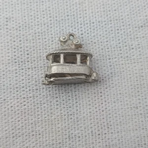 Vintage Sterling Silver Tram Carriage Charm, Opens - Image 3