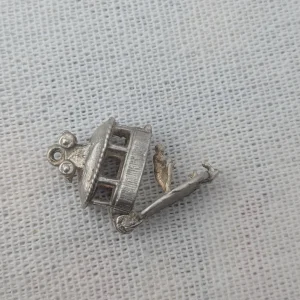 Vintage Sterling Silver Tram Carriage Charm, Opens - Image 2