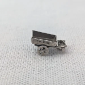 Vintage Sterling Silver Wagon Cart Charm Wheelbarrow Pendant - Image 4