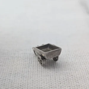 Vintage Sterling Silver Wagon Cart Charm Wheelbarrow Pendant - Image 5