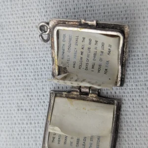 Vintage Sterling Silver Bible Charm, Large Heavy Opens - Image 3