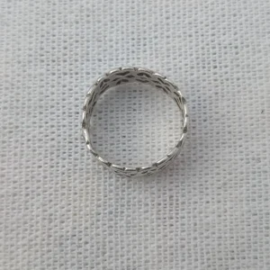 Sterling Silver Love Heart Band Stacking Ring - Image 6