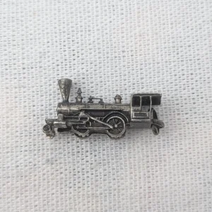 Vintage Silver Steam Train Charm Pendant - Image 3