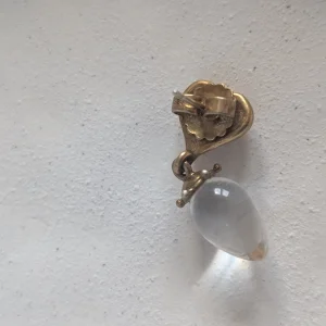 Vintage Sterling Silver Glass Drop Earrings, Dangle Love Heart 90s - Image 4
