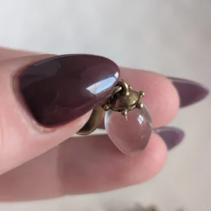 Vintage Sterling Silver Glass Drop Earrings, Dangle Love Heart 90s - Image 8
