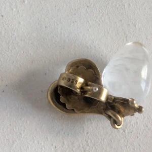 Vintage Sterling Silver Glass Drop Earrings, Dangle Love Heart 90s - Image 5