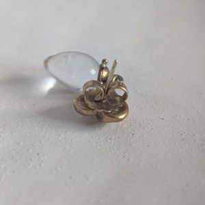 Vintage Sterling Silver Glass Drop Earrings, Dangle Love Heart 90s - Image 11