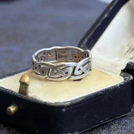 Vintage Sterling Silver Celtic Band, Eternity Knot Ring
