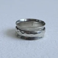 Sterling Silver Love Heart Spinner Ring, Wide Band - Image 7