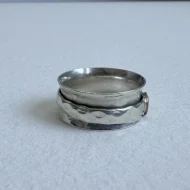 Sterling Silver Love Heart Spinner Ring, Wide Band - Image 5