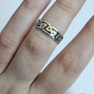 Vintage Sterling Silver Celtic Band, Eternity Knot Ring - Image 2