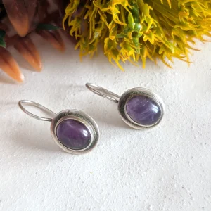 Vintage Sterling SIlver Amethyst Earrings