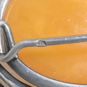 Vintage Sterling Silver Butterscotch Amber Brooch, Egg Yolk 925 - Image 10