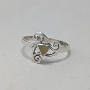 Scottish Marble Celtic Ring, Spiral Twist Stacking Band - Image 5