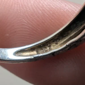 Vintage Silver CZ Solitaire Ring, Twisted Band - Image 7