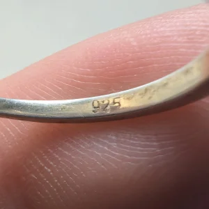 Vintage Sterling Silver Solitaire Ring, CZ Round High Setting - Image 2