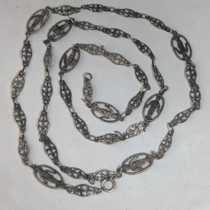 Antique Italian Silver Grand Tour Necklace, Andrea Della Robbia Swaddled Infant Chain - Image 10