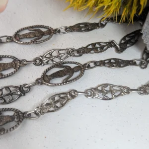 Antique Italian Silver Grand Tour Necklace, Andrea Della Robbia Swaddled Infant Chain - Image 11