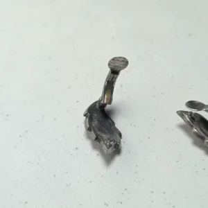 Vintage Sterling Silver Marcasite Earrings, Clip On Flower Spray - Image 3