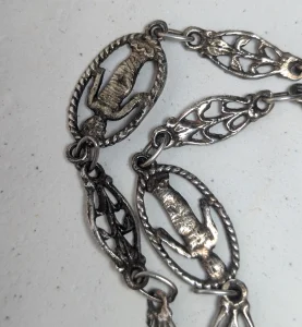 Antique Italian Silver Grand Tour Necklace, Andrea Della Robbia Swaddled Infant Chain - Image 13