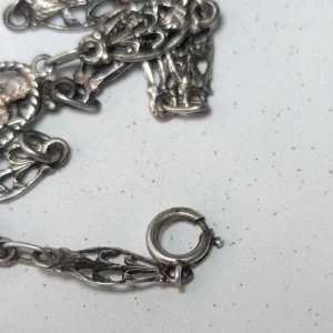 Antique Italian Silver Grand Tour Necklace, Andrea Della Robbia Swaddled Infant Chain - Image 5