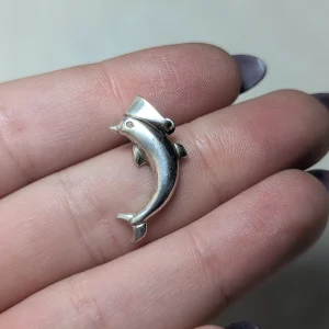 Sterling Silver Dolphin Pendant, Animal Charm - Image 3