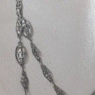 Antique Italian Silver Grand Tour Necklace, Andrea Della Robbia Swaddled Infant Chain - Image 3