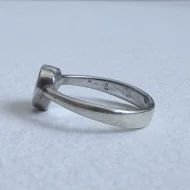 Vintage Sterling Silver Opal Heart Ring, Stacking Band Blue Green - Image 6