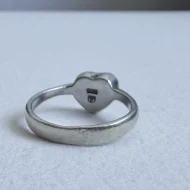 Vintage Sterling Silver Opal Heart Ring, Stacking Band Blue Green - Image 7