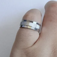 Vintage Sterling Silver Hammered Band, Wedding Ring Brushed - Image 2