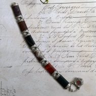 Antique Victorian Silver Agate Bracelet