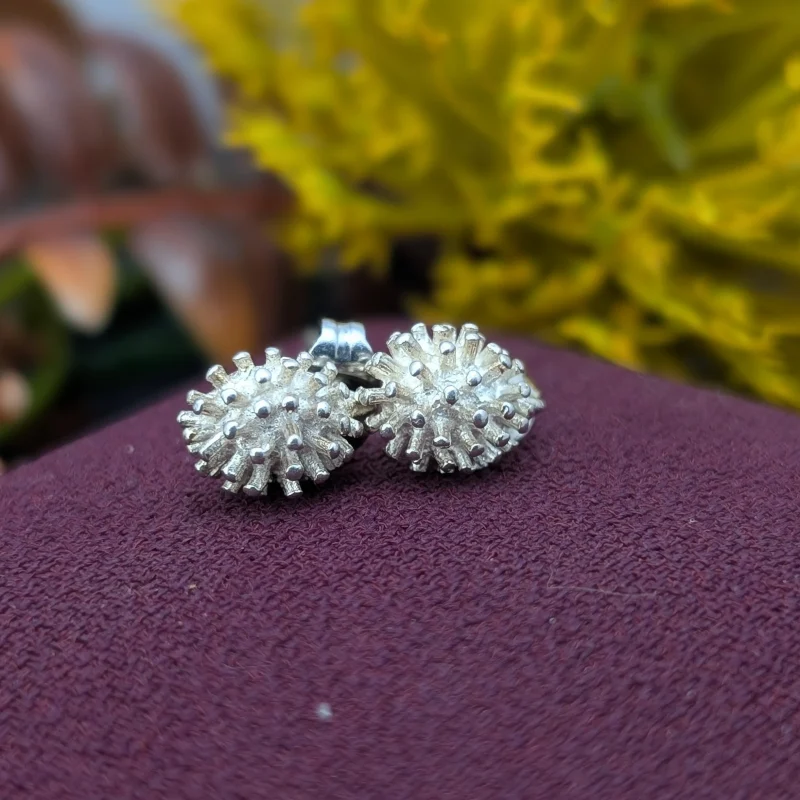 Vintage Silver Hedgehog Stud Earrings