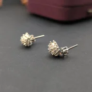 Vintage Silver Hedgehog Stud Earrings, Whimsy Animal - Image 6