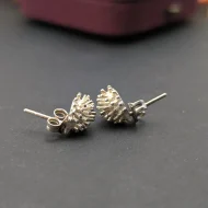 Vintage Silver Hedgehog Stud Earrings, Whimsy Animal - Image 4