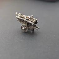 Vintage Silver Fruit Cart Charm, Market Spinning - Image 6